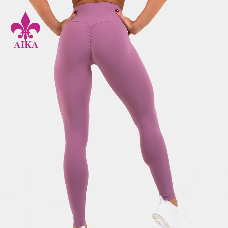 Manufacturer for Sports Apparel Manufacturer -
2019 hot selling high quality basic solid polyester spandex fitness yoga leggings for women – AIKA detail pictures