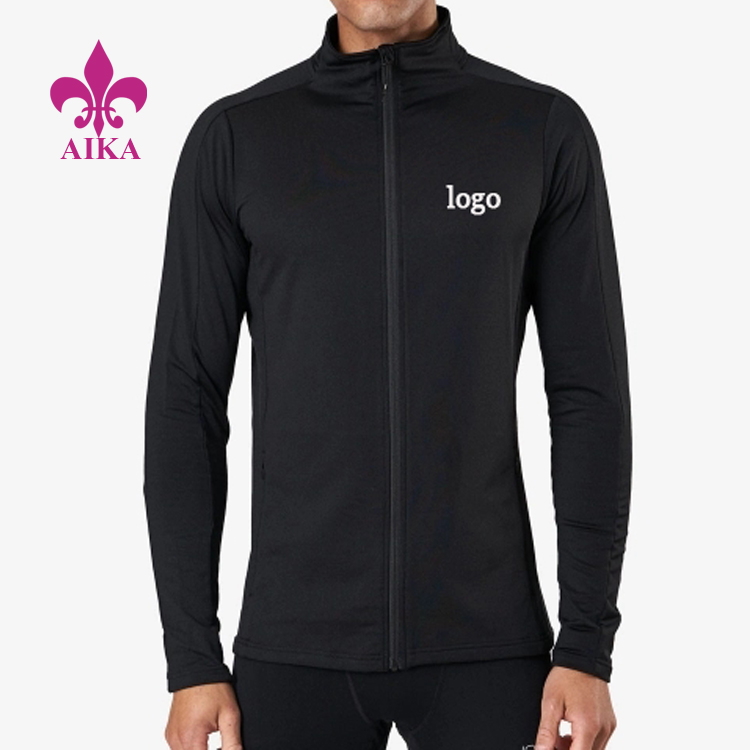High quality OEM sportswear custom fashional plaid fleece men full zipper jacket with thumb hole