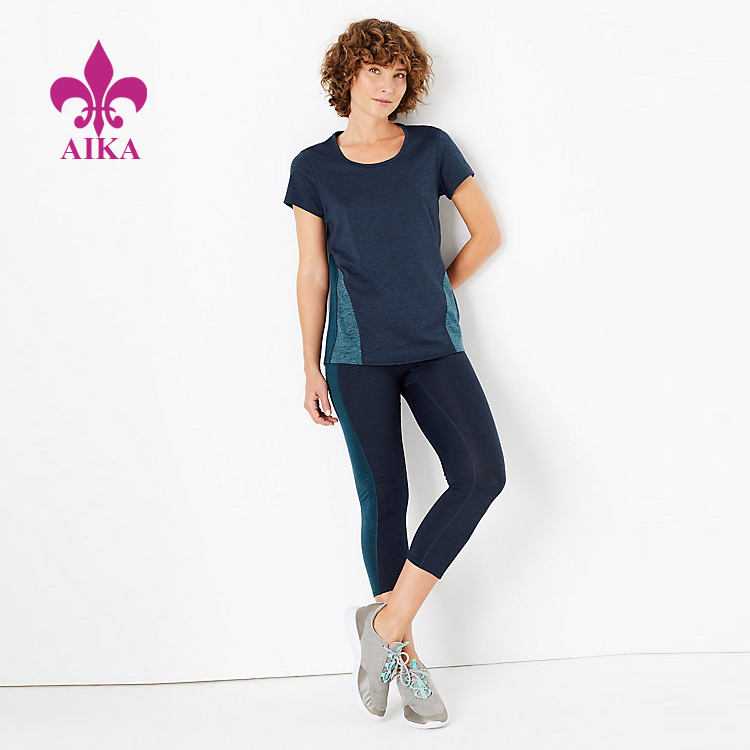 Factory Supply Adults Women Leggings -
 OEM Breathable Quick Dry Performance Cropped Patchwork Sports Yoga Women Leggings – AIKA