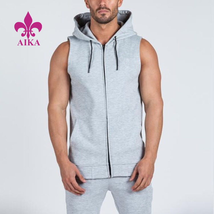 China New Popular Workout Clothing Bodybuilding Gym Wear Sleeveless Hoodies for Men
