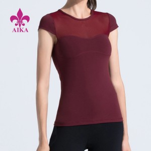 Factory wholesale Womens Active Wear -
 Mesh Short Sleeve Lightweight Breathable Gym Sports T Shirt Custom Logo For Women – AIKA