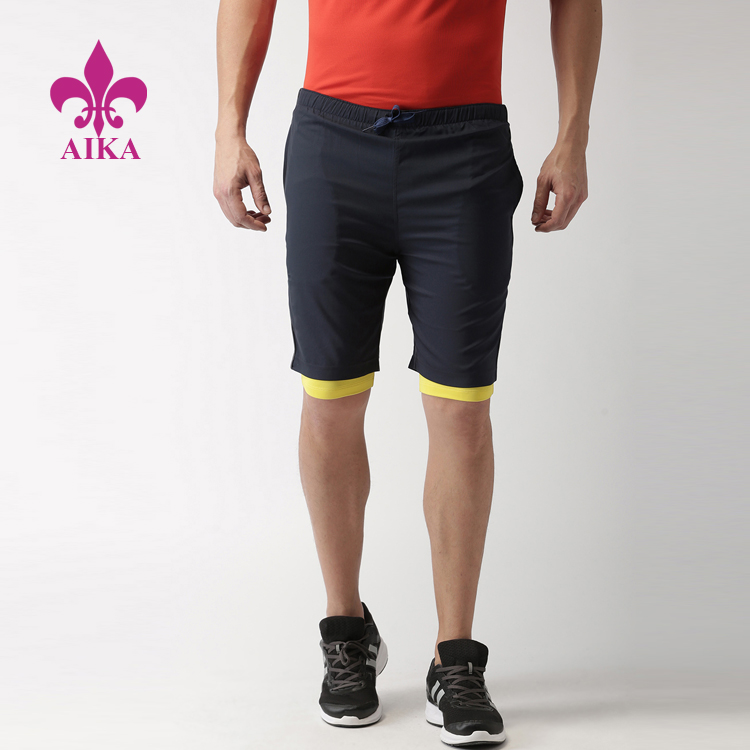 Hot-selling Cotton Men Pants -
 High Quality Custom New Basics Men Solid Training Sports Shorts with Inbuild Tights – AIKA
