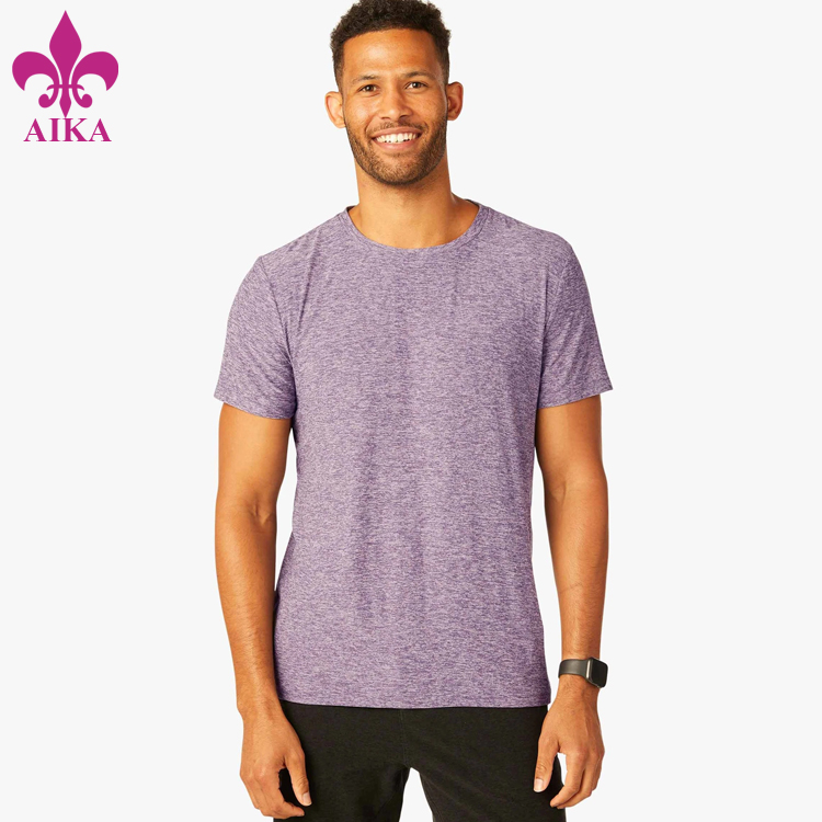 Wholesale Gym Wear Men’s t Shirt Crewneck Spacedye Short Sleeve Training  t Shirt