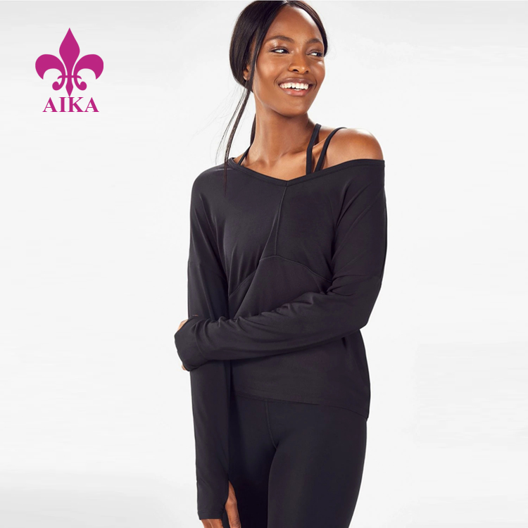 High reputation Women Gym Yoga -
 OEM Wholesale Solid Breathable Lightweight Long Sleeve Top Women Sports T-shirt – AIKA