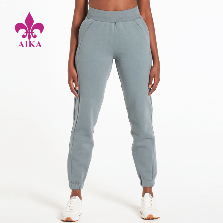 Soft Fleece Cotton Workout Adjustable Elastic Gym Tracksuits Set For Women detail pictures