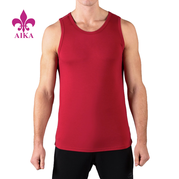 Cotton Spandex Compression Singlet Muscle Fit Mesh Back Design Tank Top For Men
