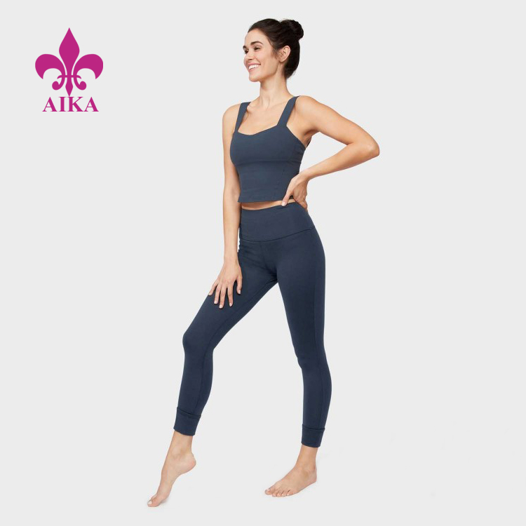 2021 High quality Gym Clothes Manufacuturer -
Custom Sports Wear Basic Type High Compressive Jersey Crop Cami Women Yoga Tank Top – AIKA detail pictures