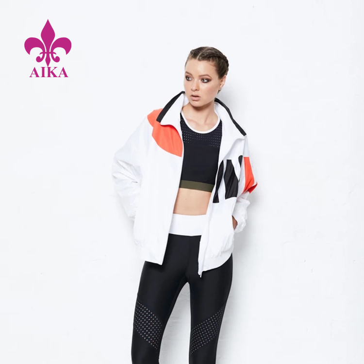 Wholesale Price Winter Down Jackets -
Women Sports Wear Stylish Lightweight Oversized Fit Bomber Jacket Windbreaker Jacket – AIKA detail pictures