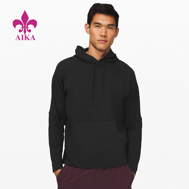 High Quality Custom Soft Fundamental Side Split Pullover Hoodie Men Sports Sweatshirt