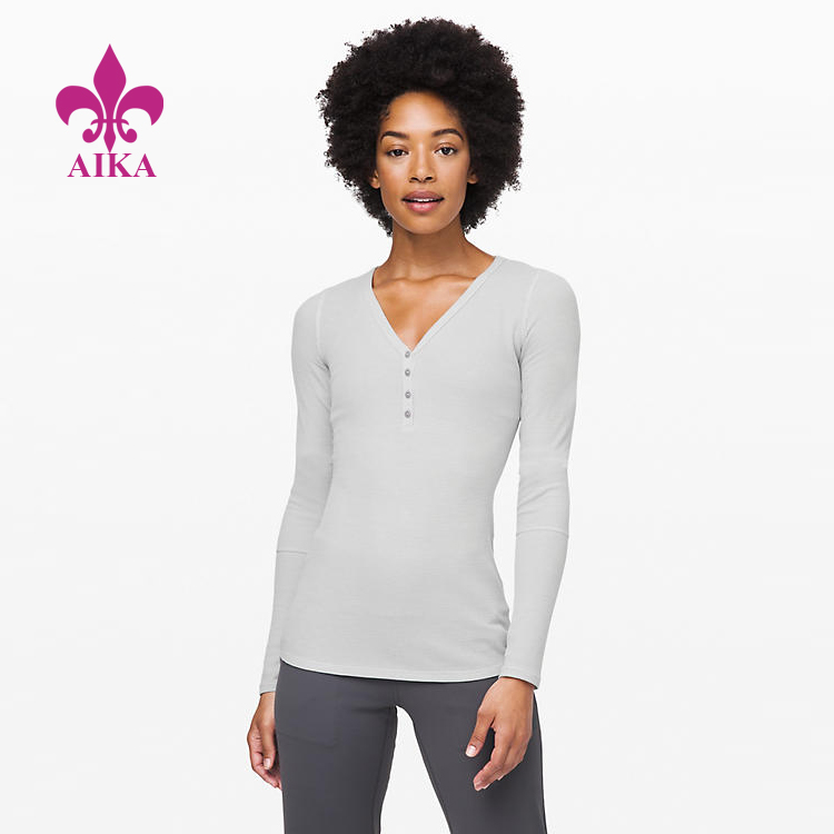 Custom Sports Wear Tight Fit Long Sleeve Top Women Compression Yoga Sports T-shirt