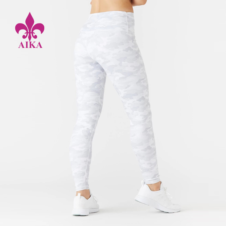 OEM China Tracksuits Manufacturer -
White Camo Printing Tights Compression Gym Leggings Wholesale Women Yoga Wear – AIKA detail pictures