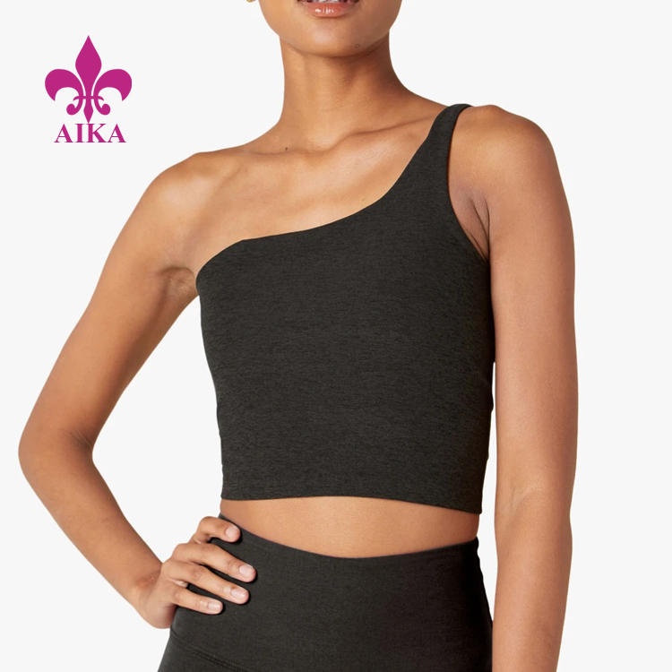 High Quality Slim Fit High Stretch Lightweight One Shoulder Crop Tank Top for Women