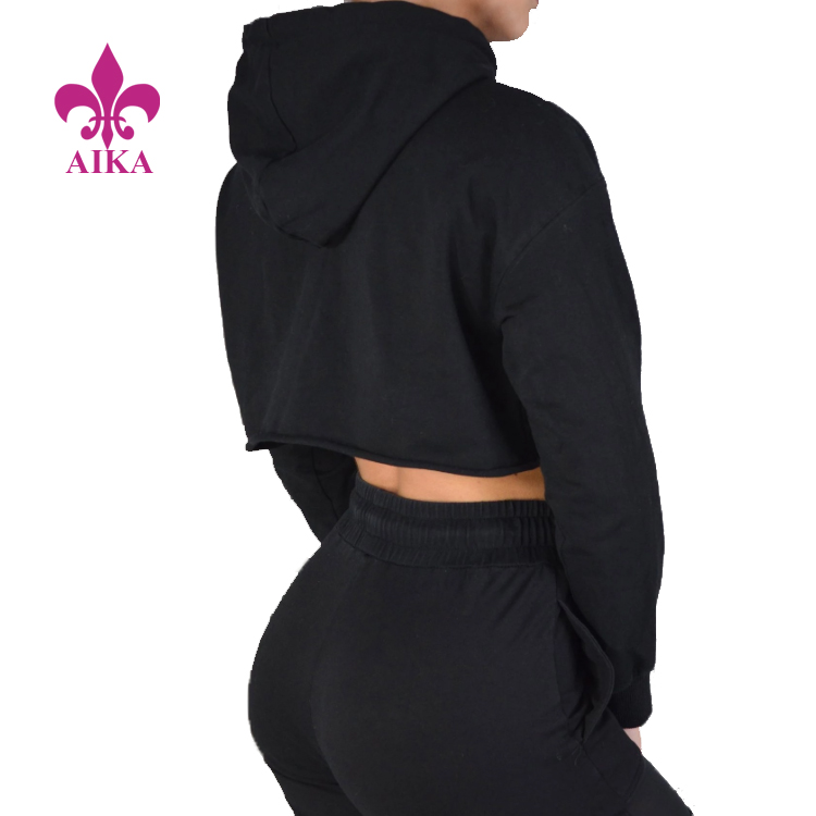 High Performance Gym Yoga Pants -
Wholesale Crop Top Design Logo Printing Pullover Wear Fitness Sports Hoodie For Women – AIKA detail pictures