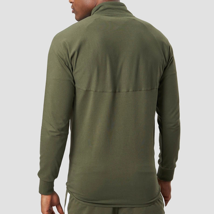 Top Quality Four Way Stretch Full Zip Athletic Gym Jacket For Men With Side Pockets detail pictures