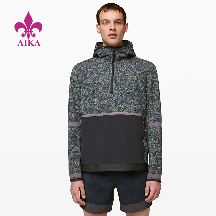 Hot Sale Customized Sportswear Polyester Spandex Loose Fit Running Hoodies For Men