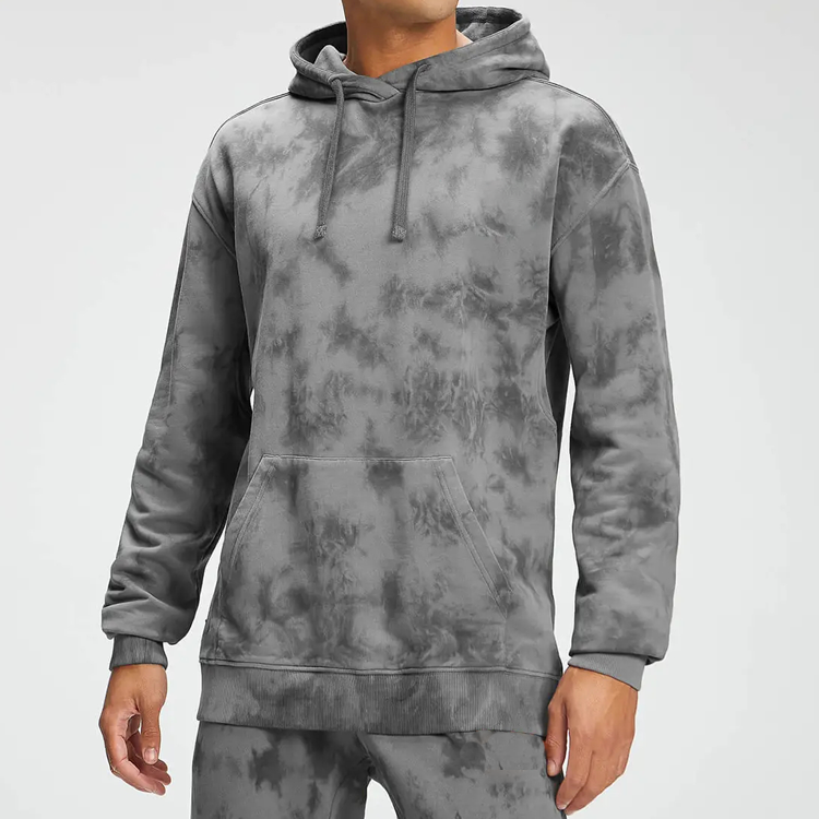 China Wholesale Rib Cuff Breathable Gym Tie Dye Hoodie For Men With  Pocket