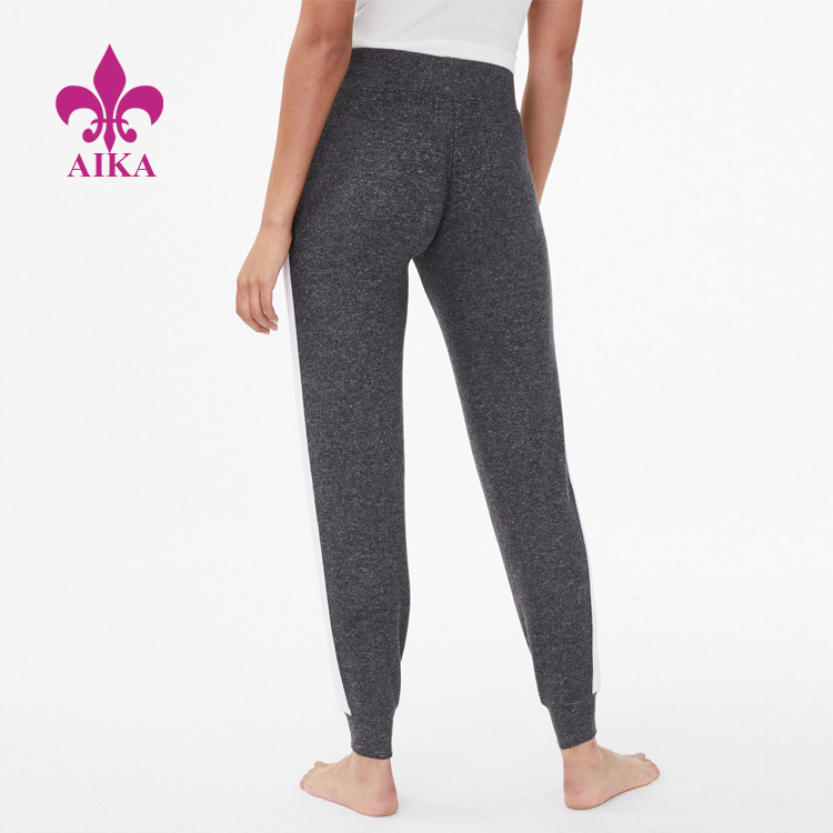 Low price for Cotton Wear -
Custom 100% Cotton Comfortable Durable Sporty Stripe Running Yoga Women Sweat Pants – AIKA detail pictures