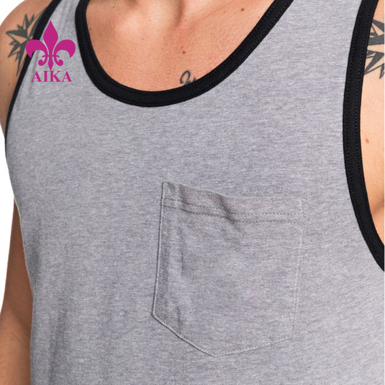 Quality Inspection for Yoga Pants Made In China -
Sportswear Product Type Custom Modern Fit Slimmer Cut Chest Pocket Plain Men Tank – AIKA detail pictures