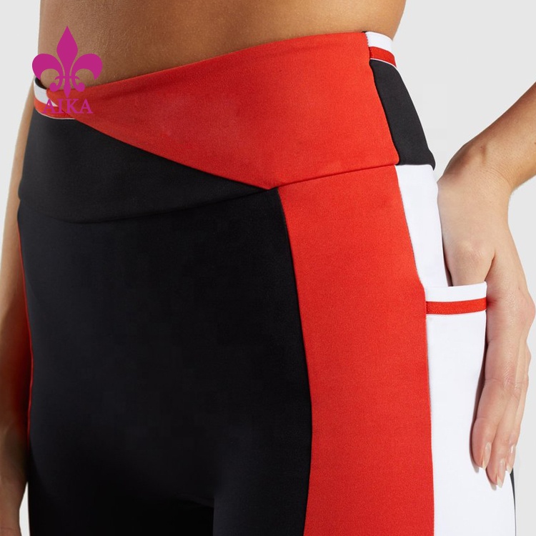 Quality Inspection for Custom Crop Tops -
High quality Custom Elastic Brand wholesale fashion breathable quick Dry fitness color block leggings for women – AIKA detail pictures