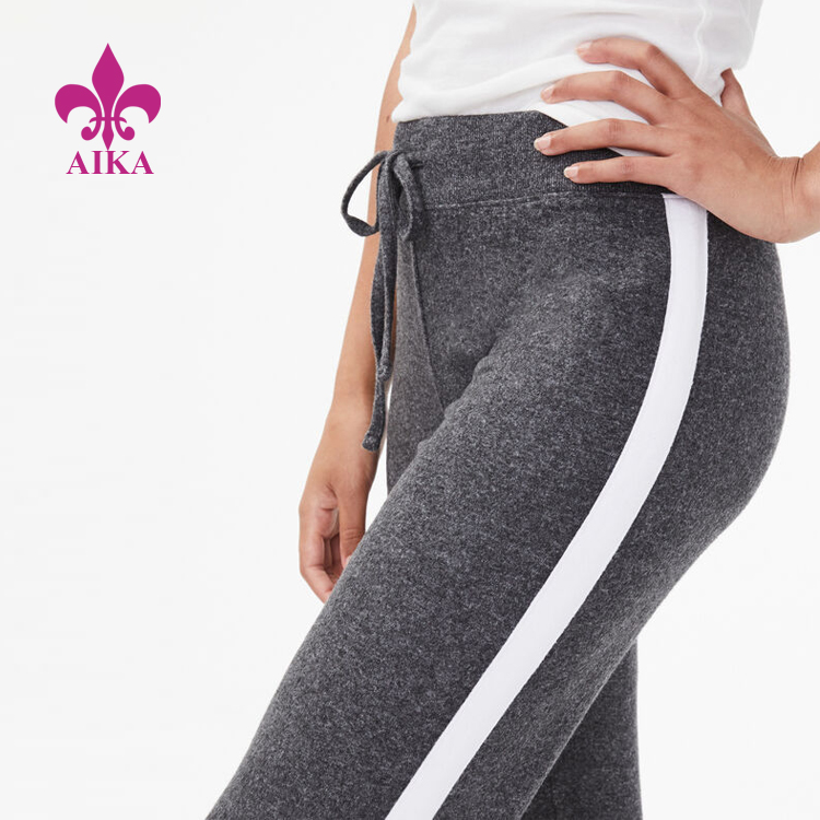 Low price for Cotton Wear -
Custom 100% Cotton Comfortable Durable Sporty Stripe Running Yoga Women Sweat Pants – AIKA detail pictures
