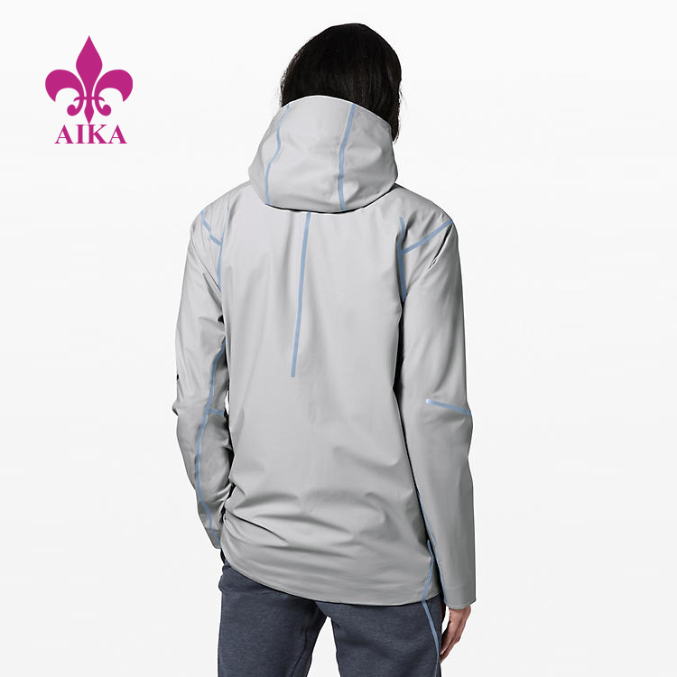 Custom Sports Wear Zipper Pocket Waterproof Breathable Shell Windbreaker Jacket