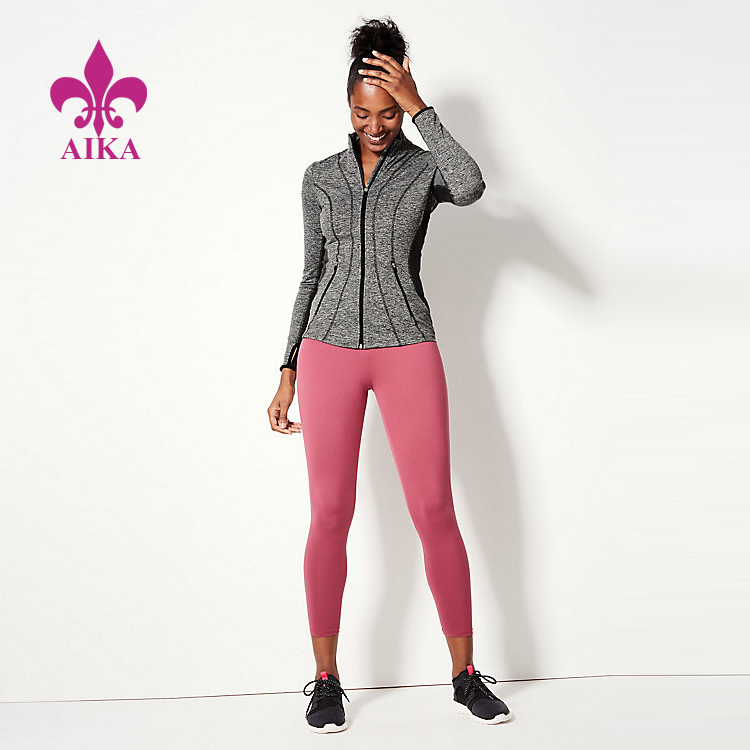 Factory directly supply Gym T Shirts -
Fashion Design High Neck Slim Fit Quick Dry Long Sleeve Sports Running Jacket for Women – AIKA detail pictures