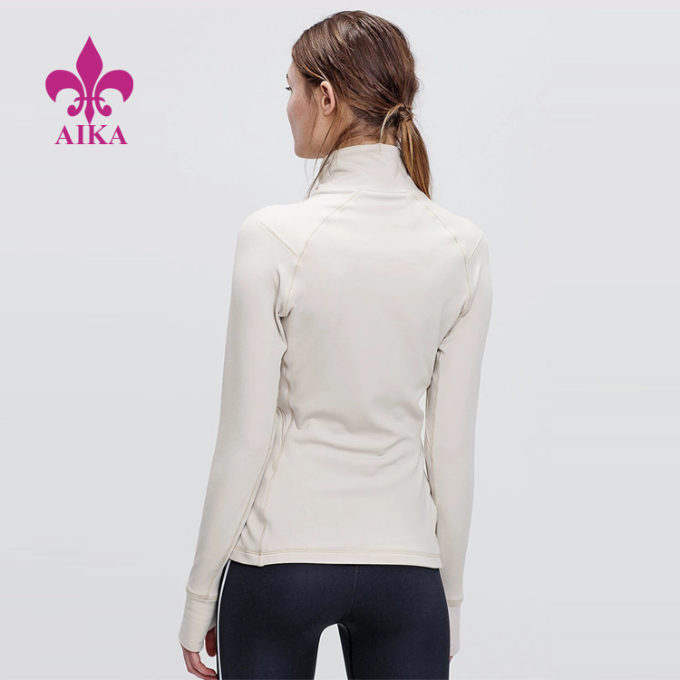 Free sample for Sport Tank Tops -
Custom Sports Wear Flat Seam Design Breathable Comfort Women High Neck Long Sleeve Top – AIKA detail pictures