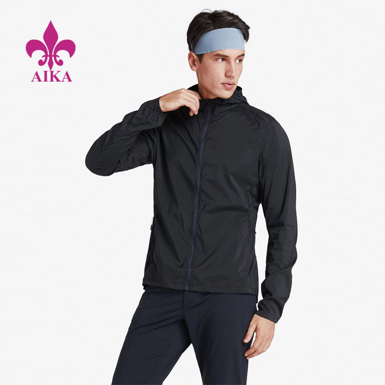 Hot Sale Custom New Basic Design Lightweight Breathable Gym Men Sports Windbreaker