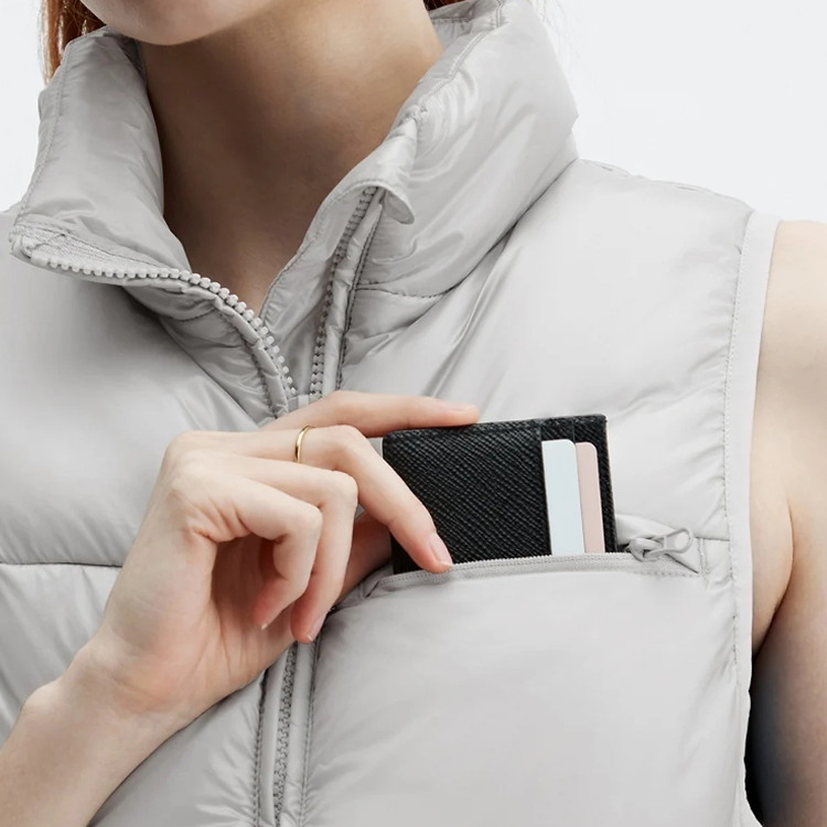 Top Quality Warm Workout Stand Collar Sleeveless Down Vest Jacket For Women detail pictures