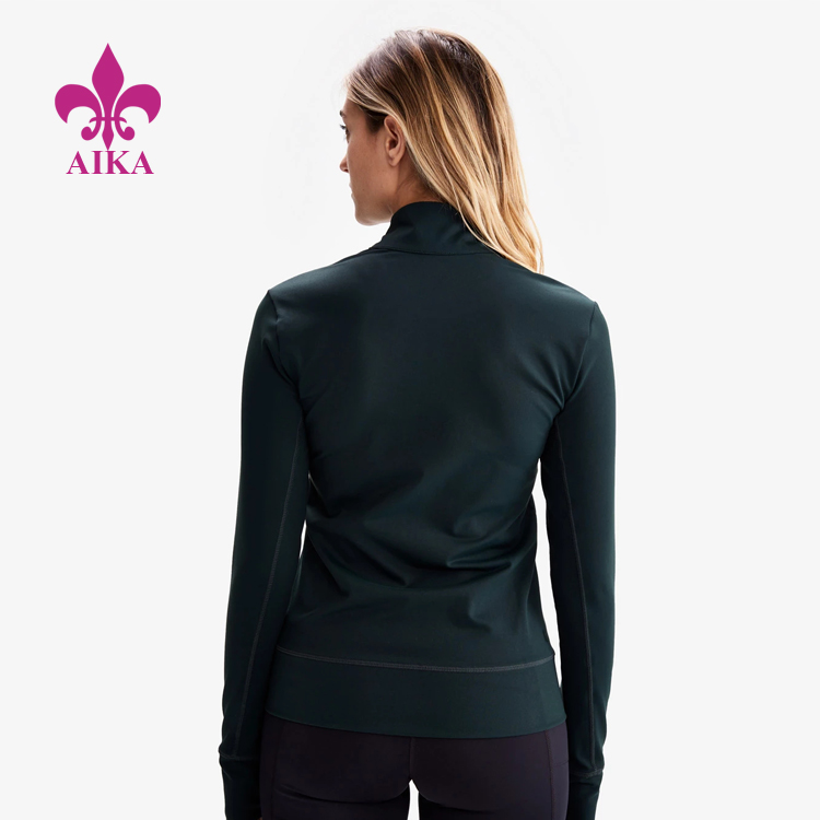 Best Price on Plain Tracksuits -
New Stylish Women Gym Clothes Slim Fit Thumb holes Sports Yoga Cardigan Jacket – AIKA detail pictures