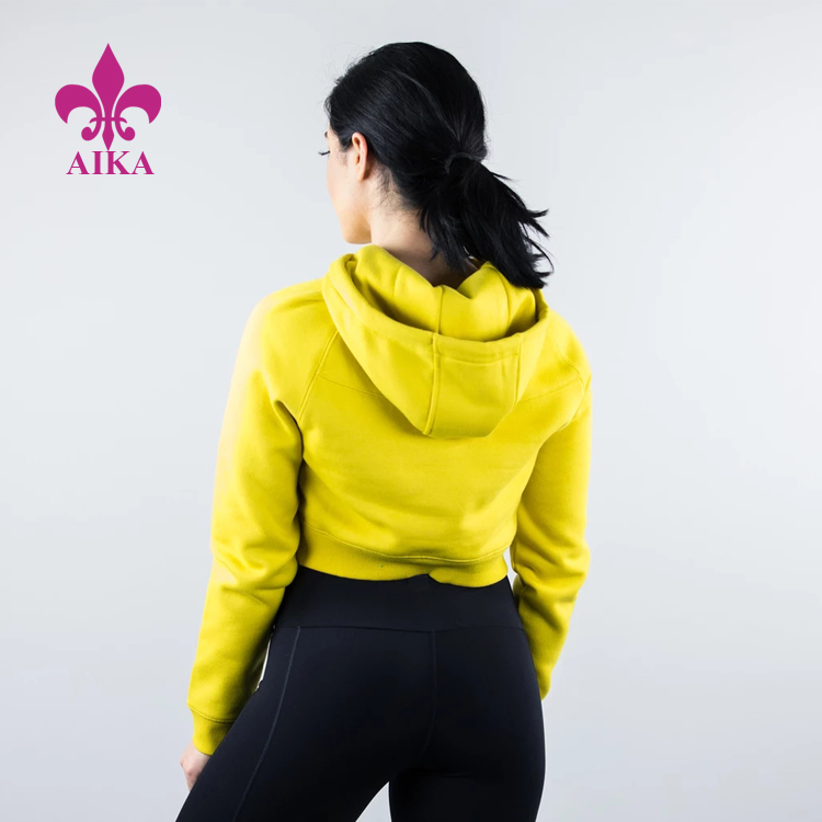 Reasonable price for Casual T Shirts -
High Quality Custom Modern Style Ultra-Soft Fleece Women Crooped Sports Hoodie – AIKA detail pictures