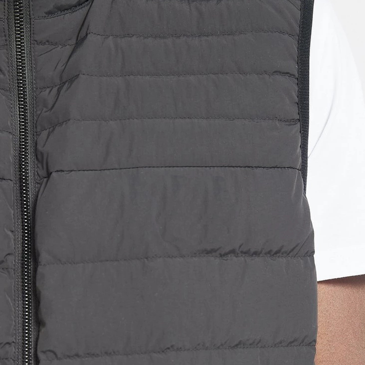 Top Quality High Neck Warmth Gym Sleeveless Down Jacket For Men With Button Pockets detail pictures