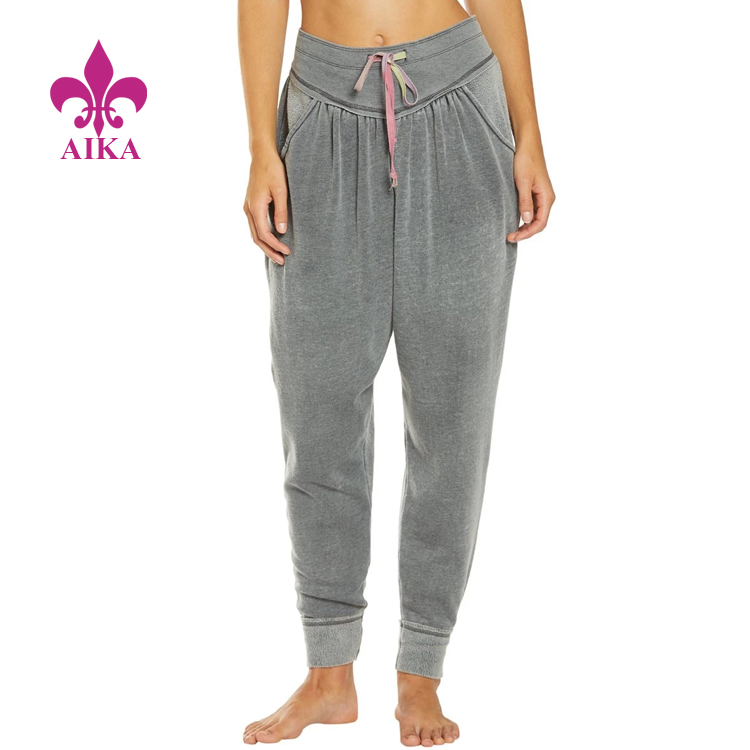 factory Outlets for Plain T Shirts -
Hot Sale Cusstom Slouchy Design Velour Loose Women Harem Pants Sports Yoga Joggers – AIKA detail pictures