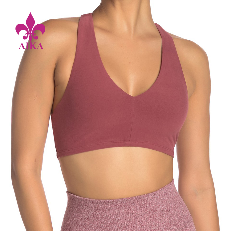 High Impact Gym Clothing Custom Logo Simple Fitness Design Women Sports Bra