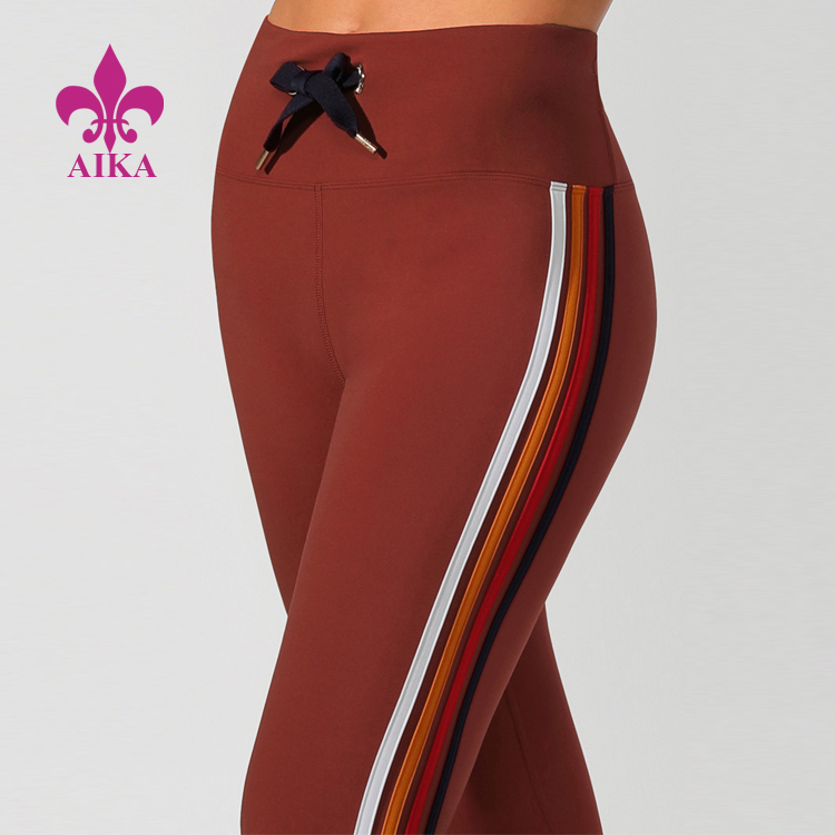 Big Discount Sports Bra Fitness -
New Fashion Design Sporty Colorblock Drawcord Full Length Tight Fitness Women Yoga Wear Leggings – AIKA detail pictures