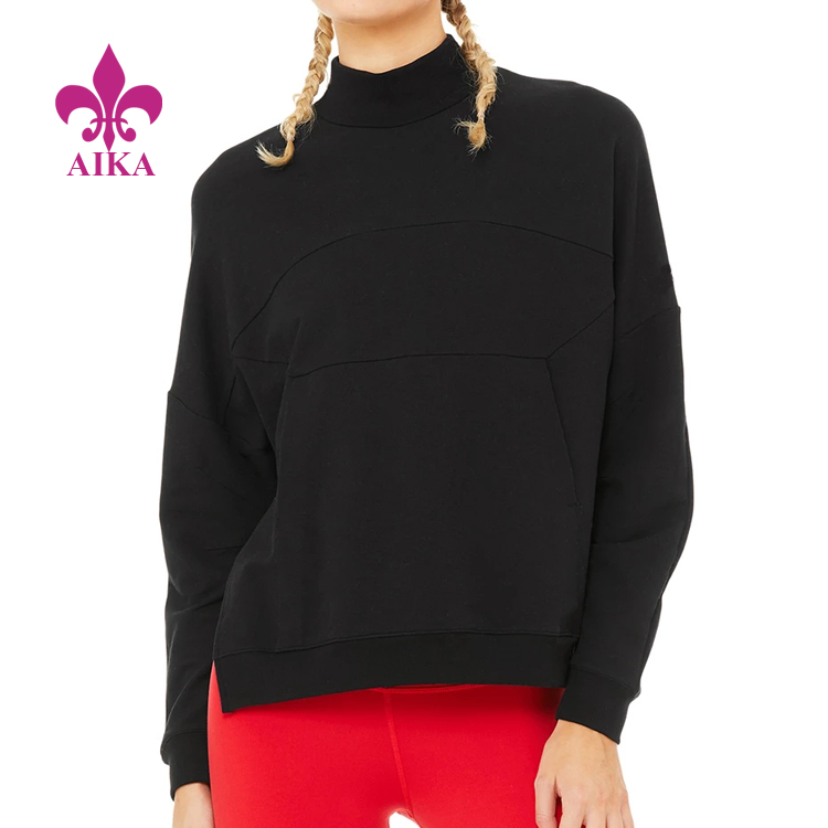 Discount Price Custom Tank Tops -
 Basic Fashion Design Super Soft Fleece Hidden Kangaroo Pocket Women Sports Sweatshirt – AIKA