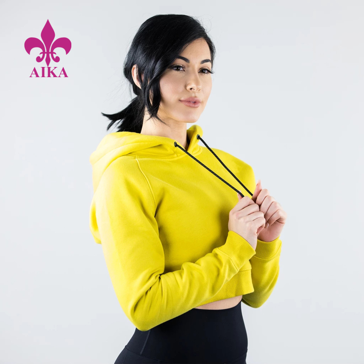 Reasonable price for Casual T Shirts -
 High Quality Custom Modern Style Ultra-Soft Fleece Women Crooped Sports Hoodie – AIKA