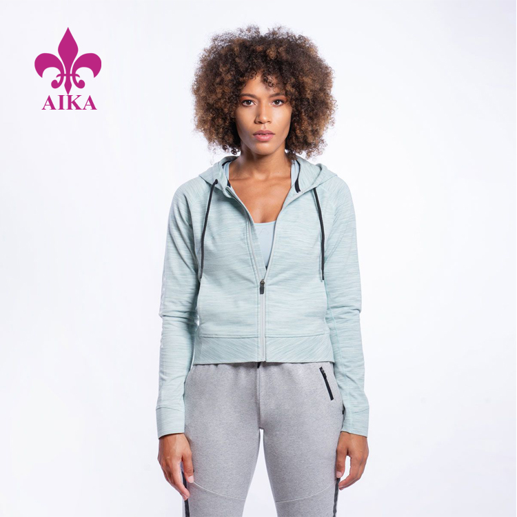 2020 Spring New Design Custom Slim Fit Soft Brush Back Women Sports Training Jacket