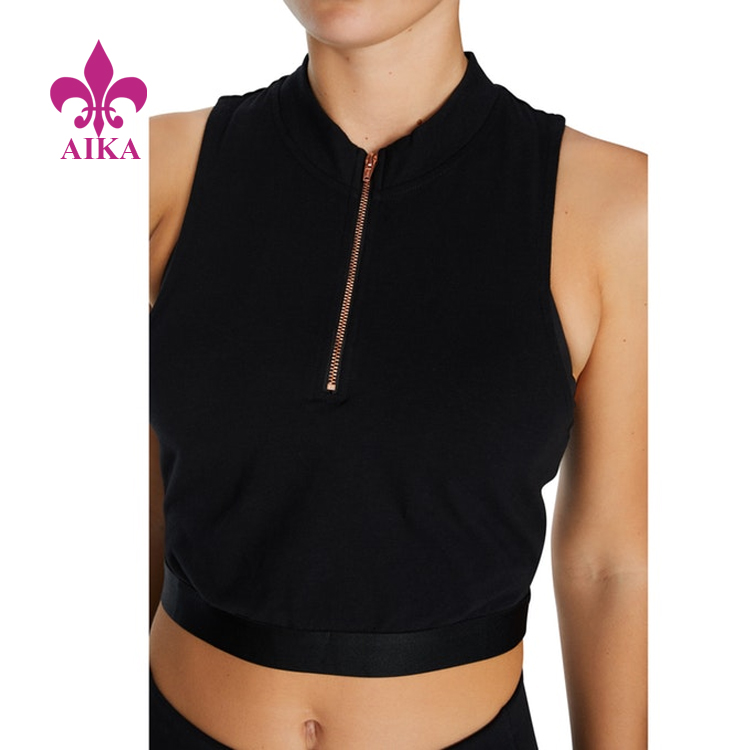Chinese wholesale Plain Tracksuits -
New stylish sim fit women hoodies half zip gym short length fitness wear running pullover sweatshirt – AIKA detail pictures