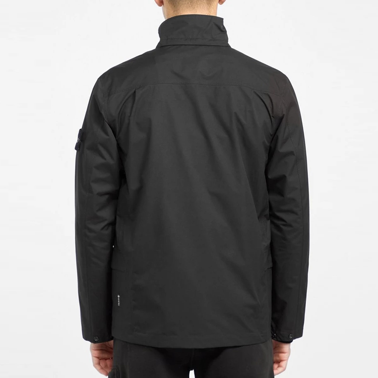 100% Polyester Windproof Full Zip High Neck Fitness Gym Jacket For Men detail pictures