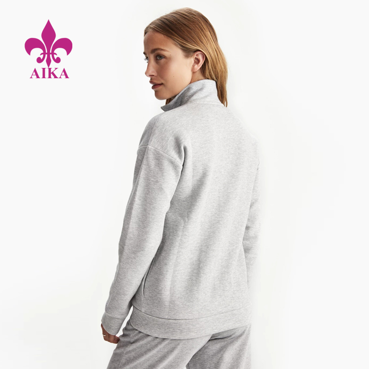 2019 China New Design Sports Track Suits -
High Quality Custom Women Sports Wear Stand Up Collar Easy Fit Gym Hoodie Jacket – AIKA detail pictures
