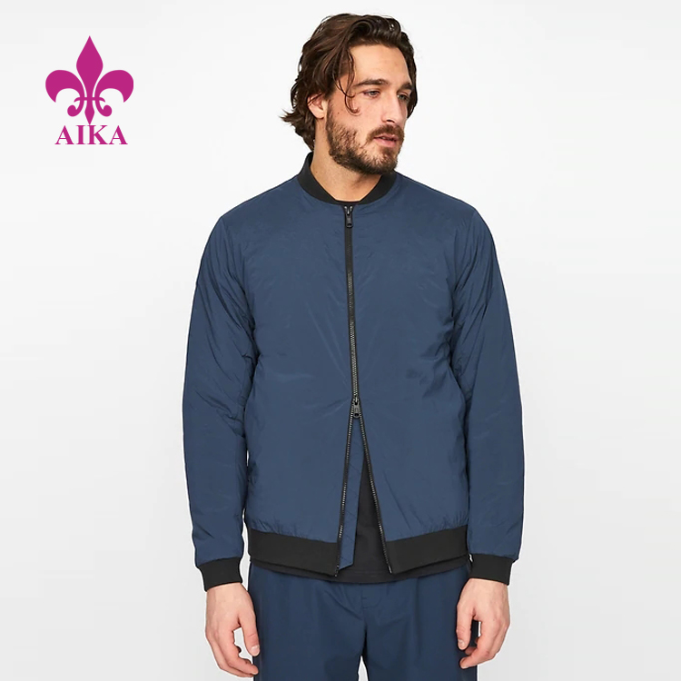 Factory wholesale Yoga Clothing -
 Custom Sports Wear Breathable Pockets Men Light Bomber Jacket Sports Sweatshirt – AIKA