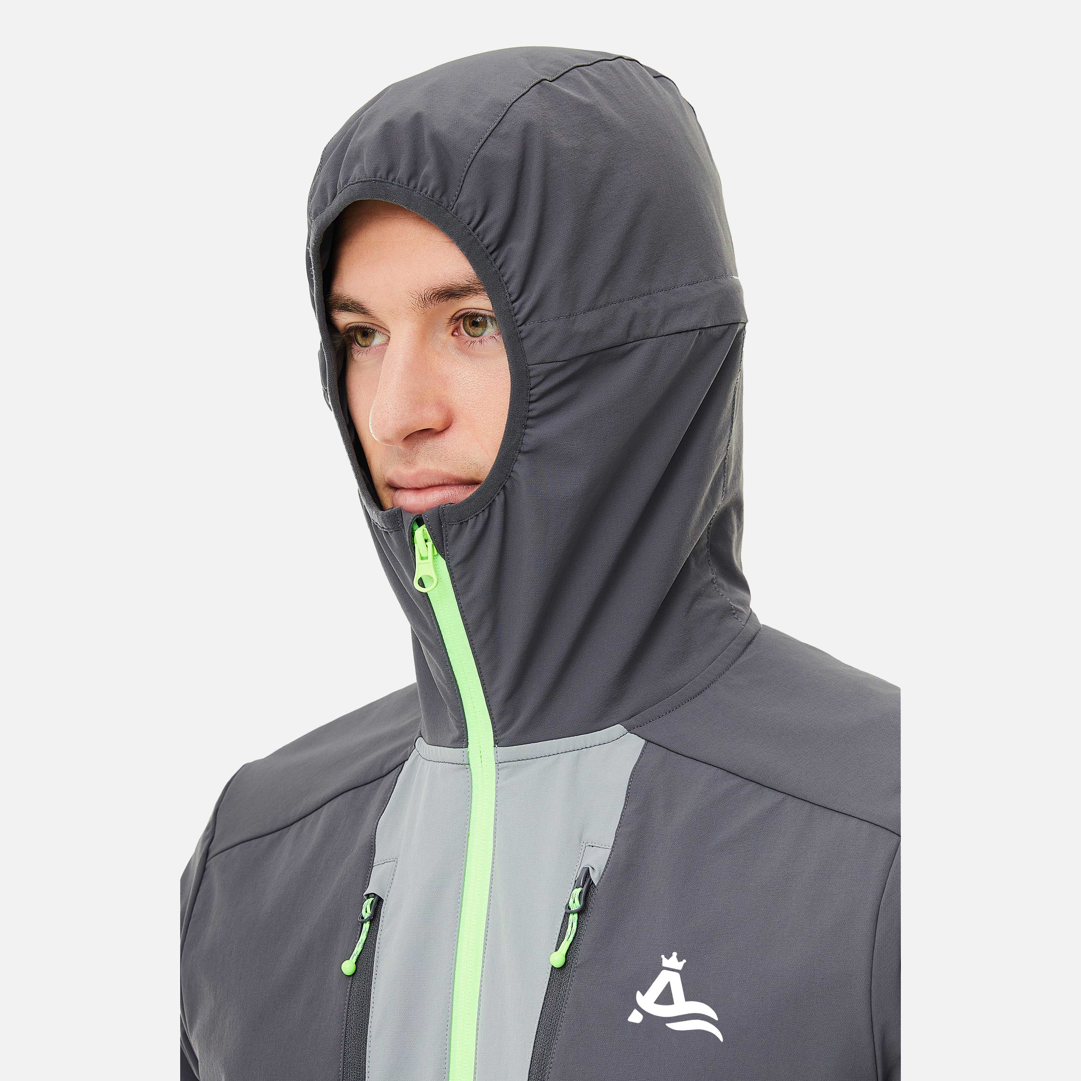 Hooded Jogging Tracksuit 2025 Newest Customized Nylon Reflective Logo Sweatshirt Waterproof Windproof detail pictures