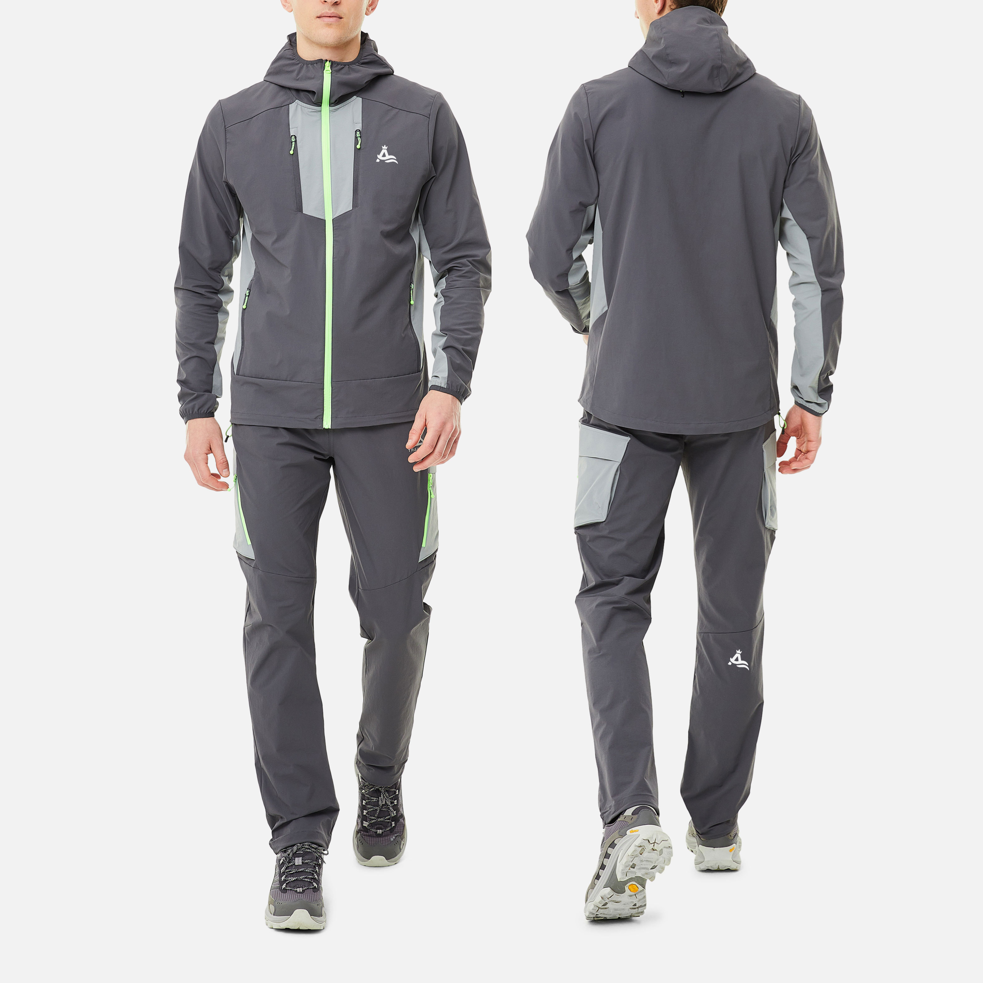 Hooded Jogging Tracksuit 2025 Newest Customized Nylon Reflective Logo Sweatshirt Waterproof Windproof