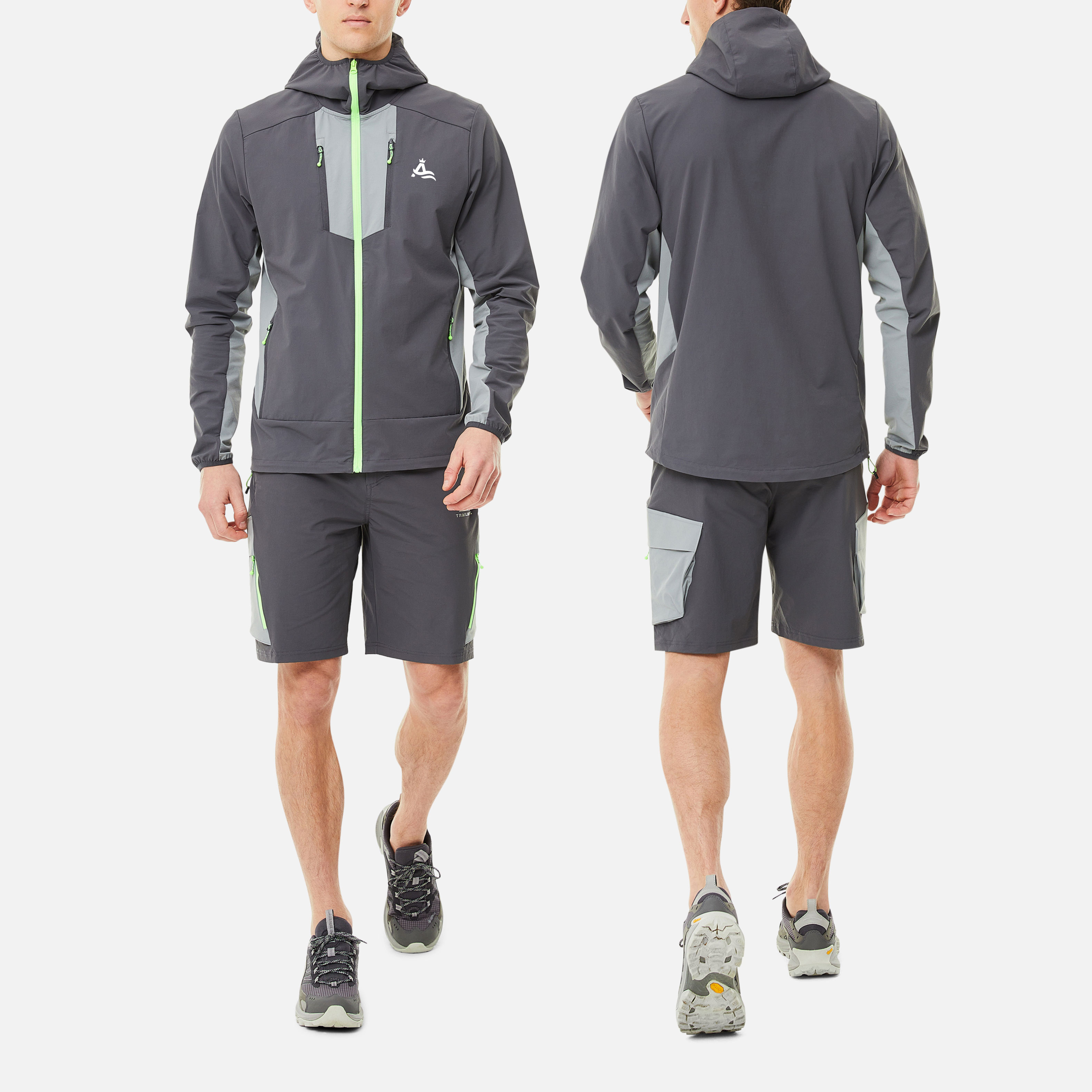 Hooded Jogging Tracksuit 2025 Newest Customized Nylon Reflective Logo Sweatshirt Waterproof Windproof detail pictures