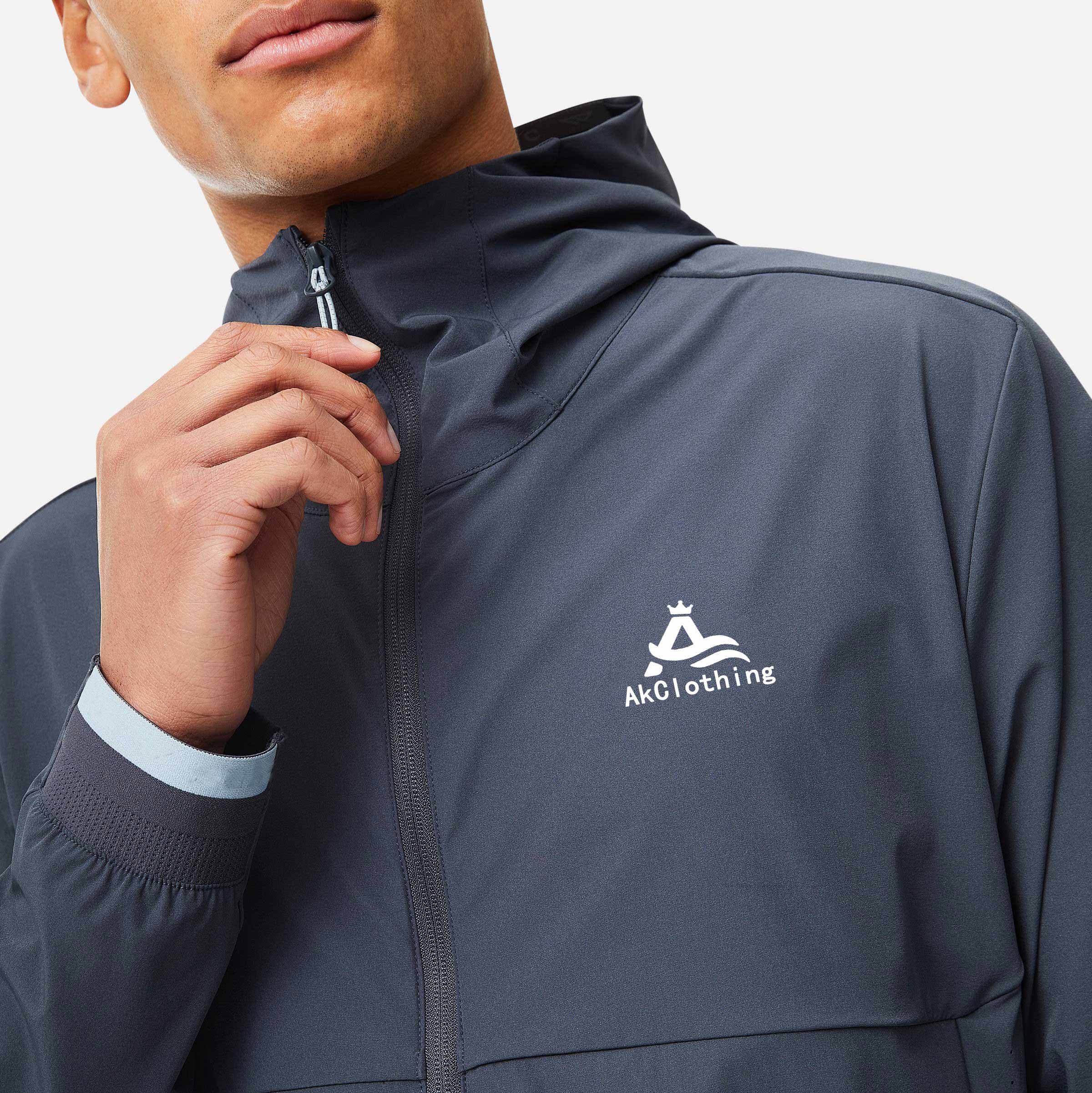 Man Wind Breaker Nylon Tracksuit Factory Direct Selling Top Four-way Stretch Woven Solid Color Lightweight Polyester Tracksuit detail pictures