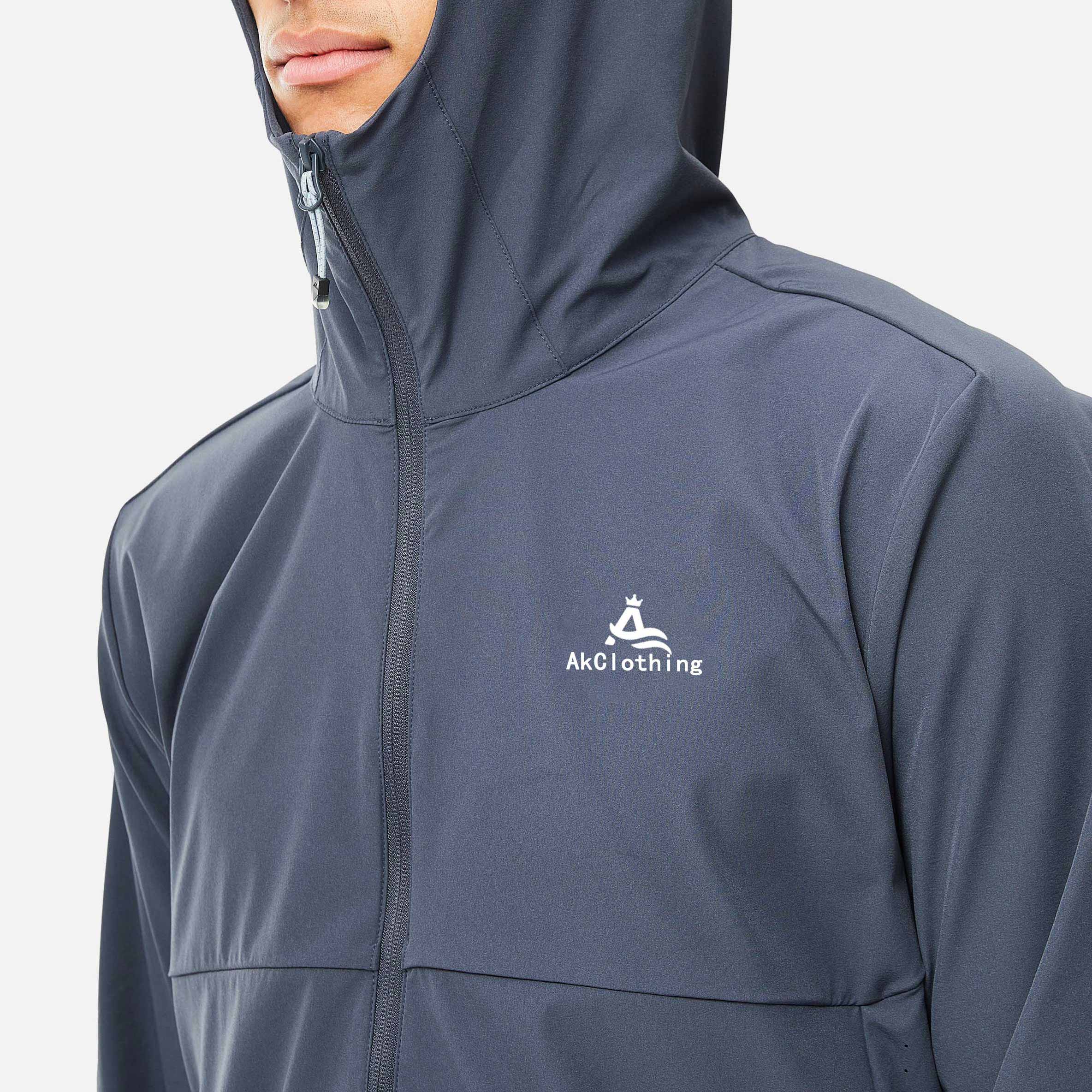 Man Wind Breaker Nylon Tracksuit Factory Direct Selling Top Four-way Stretch Woven Solid Color Lightweight Polyester Tracksuit detail pictures