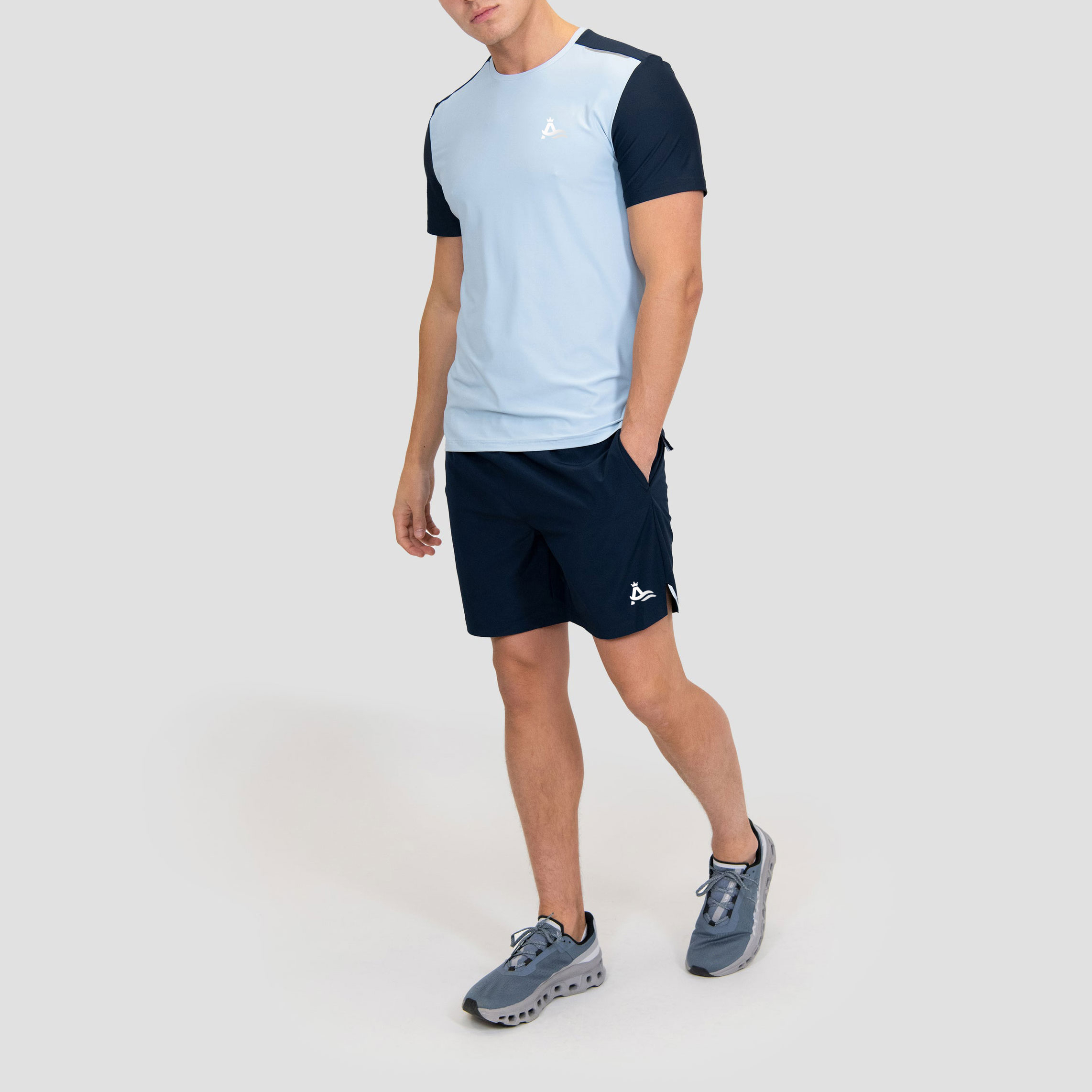 Sporty Casual Summer T-Shirt Shorts Set Men Custom Logo Four-Side Elastic T-Shirt Shorts Set Clothing Manufacturer’s
