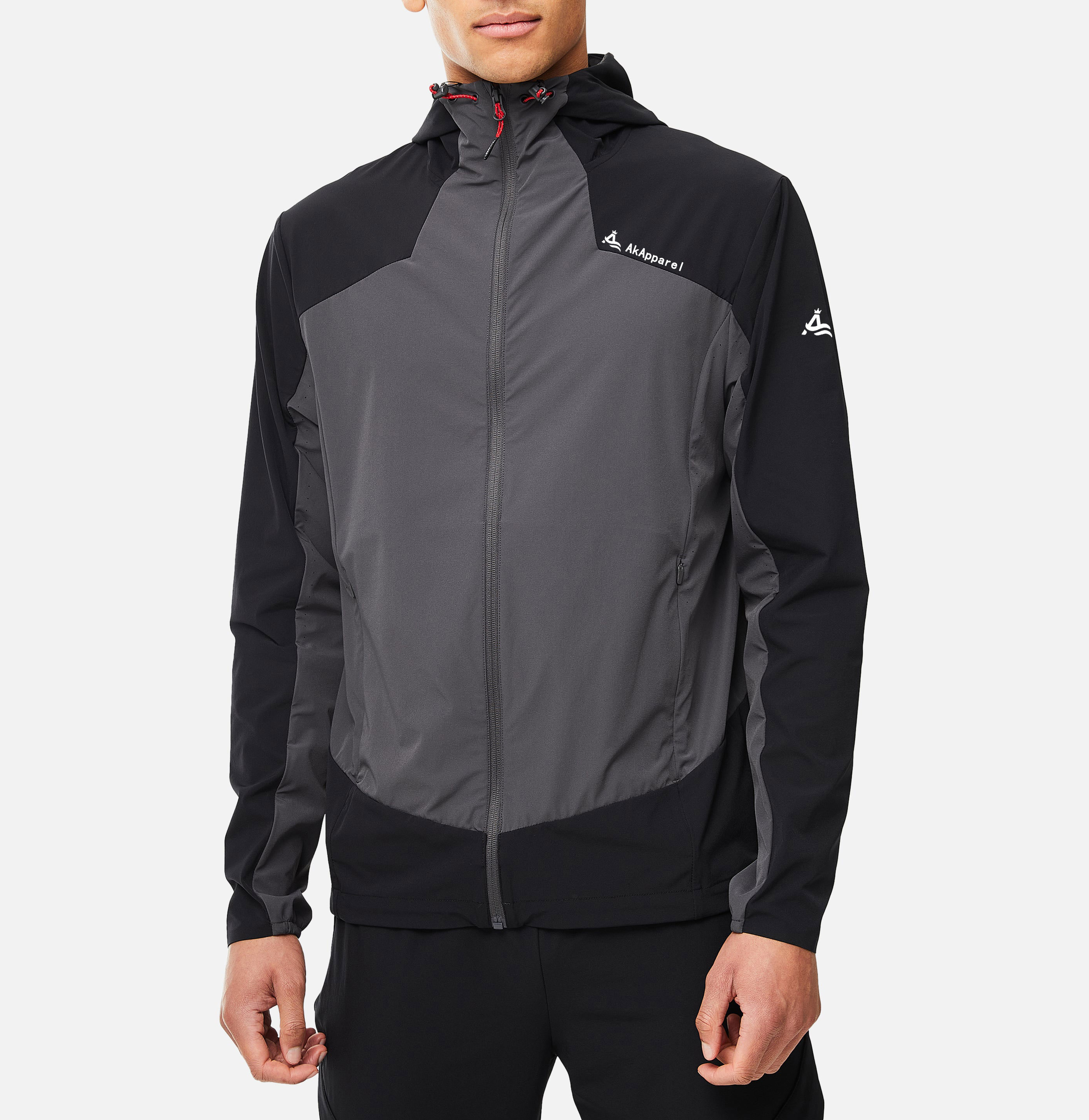 Men Windbreaker Jacket Sets Four-sided Jogging Heat Suit Track Custom Summer Nylon Polyester Aperture Tracksuit detail pictures