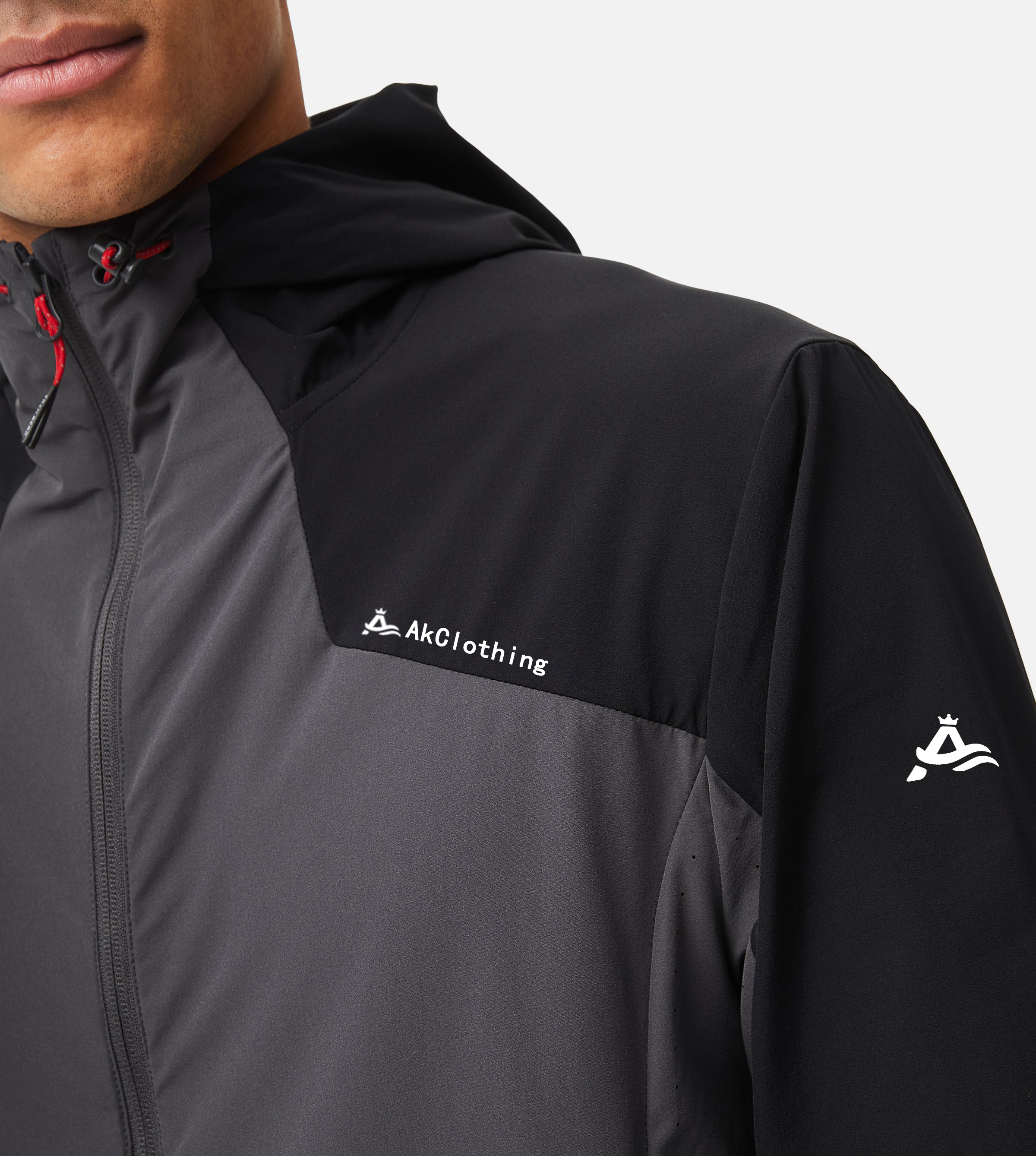 Men Windbreaker Jacket Sets Four-sided Jogging Heat Suit Track Custom Summer Nylon Polyester Aperture Tracksuit detail pictures